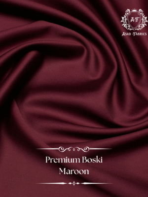 Premium Boski Maroon by ASAD FABRICS