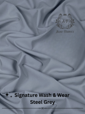 Steel Grey Signature Wash & Wear By Asad Fabrics