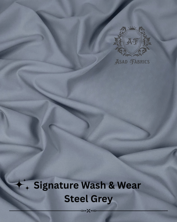 Steel Grey Signature Wash & Wear By Asad Fabrics