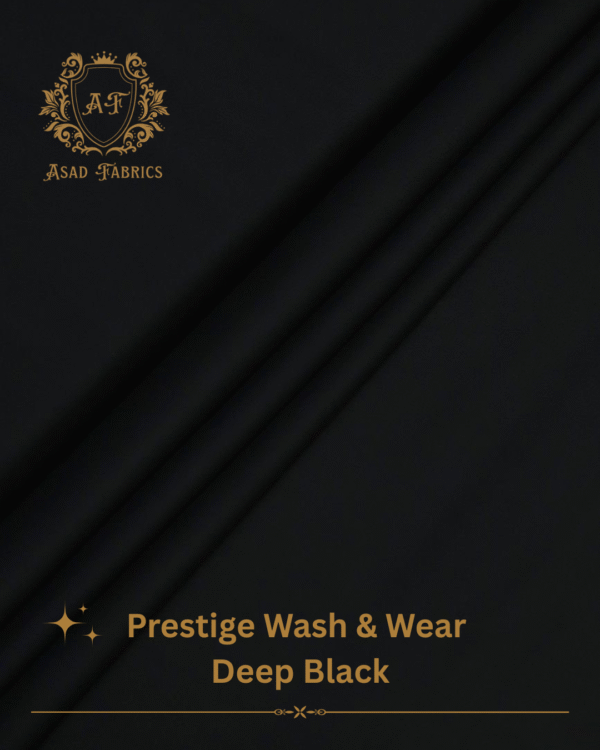 Deep Black Prestige Wash & Wear By Asad Fabrics