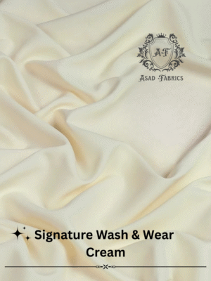Cream Signature Wash and Wear Asad Fabrics