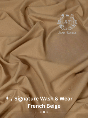 French Beige Signature Wash and Wear Asad Fabrics