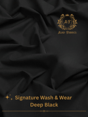 Deep Black Signature Wash and Wear Asad Fabrics